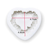 Molde Silicona Marco Corazón Textura Rosas